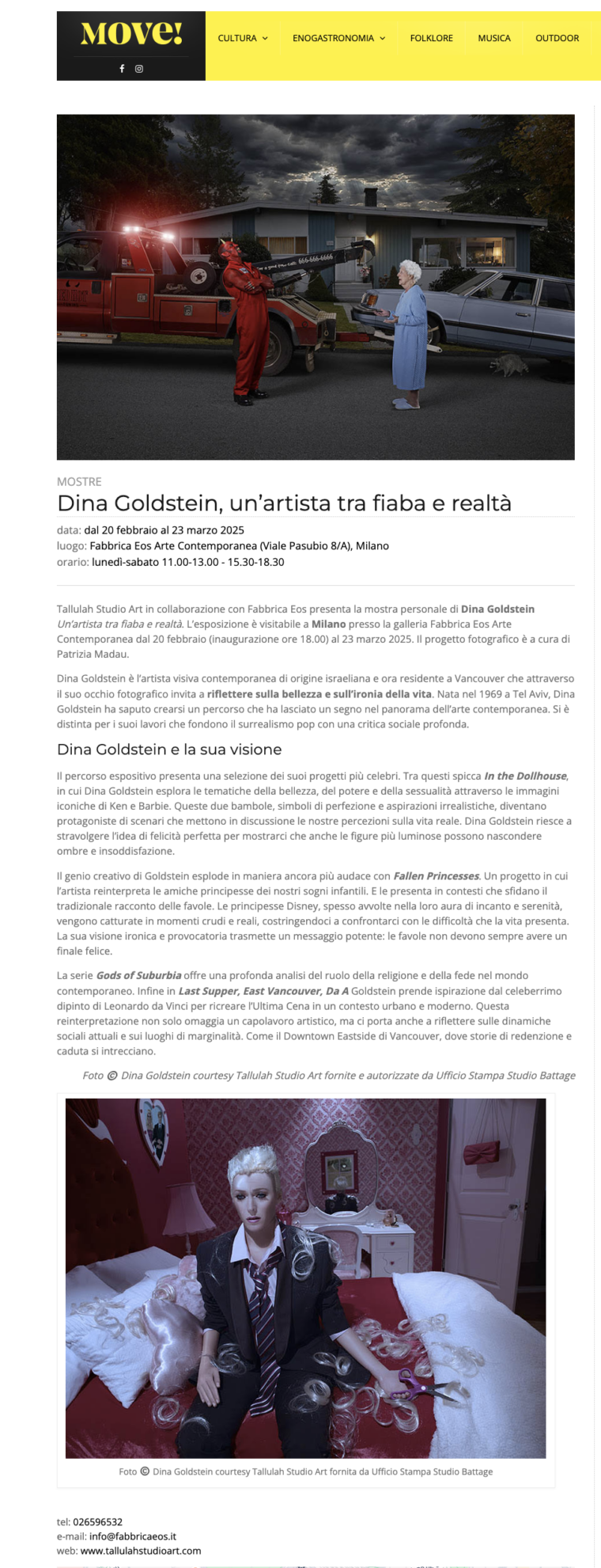 Artist photographer Dina Goldstein exhibition Milan Italy 02 2025 Tallulah Studio Art press